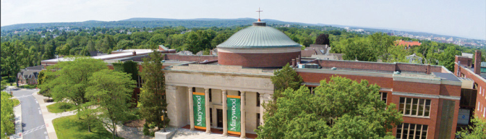 marywood liberal arts center arial view of mountains